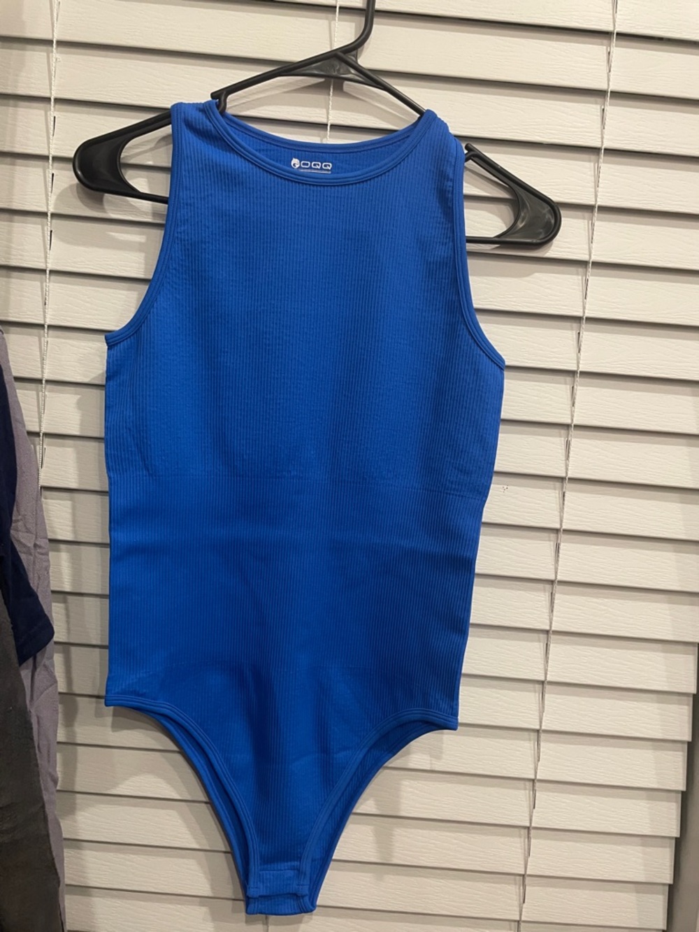 COOGI Electric Blue Ribbed Sleeveless One-Piece Bodysuit